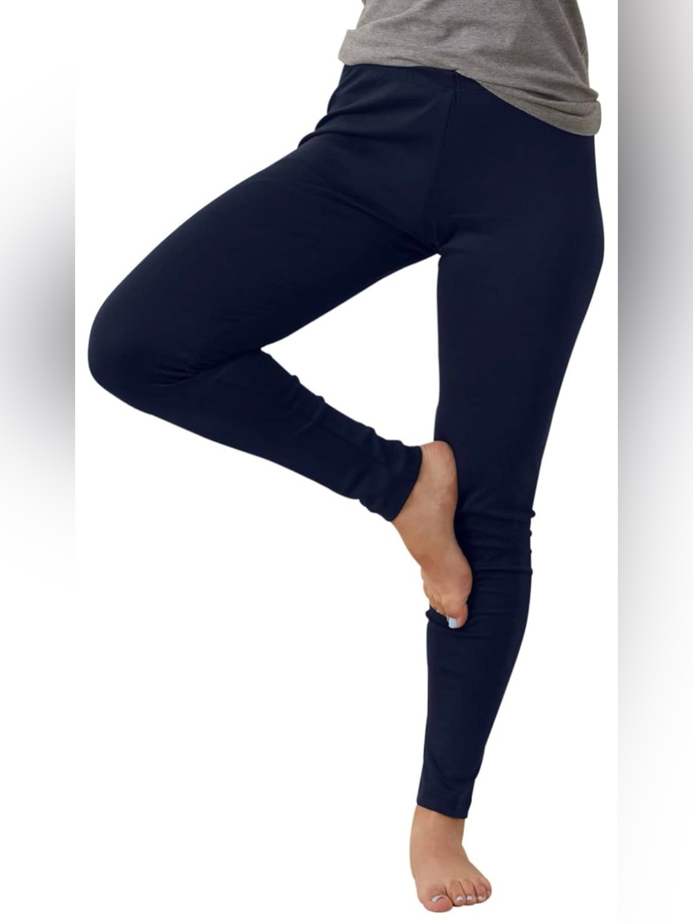 Fair Indigo 100% Organic Pima Cotton Women's Navy Leggings